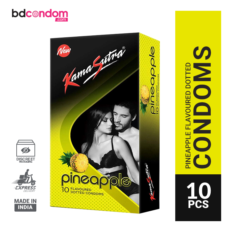 Kamasutra Pineapple Flavoured Dotted Condoms 10's Pack