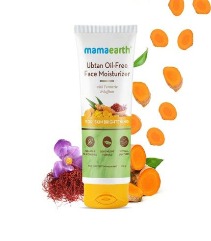 Mamaearth Ubtan Oil-Free Face Moisturizer with Turmeric & Saffron for Skin Brightening –80 ml