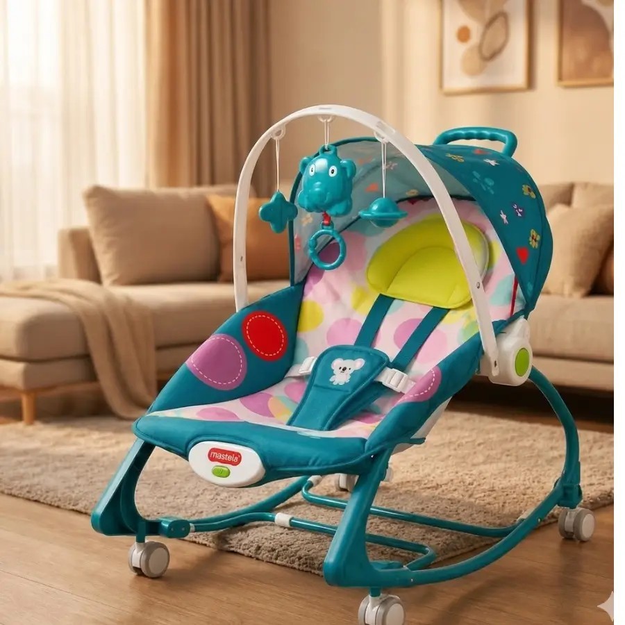 4-in-1 Baby Wheel Rocker & Bouncer – Multi-Functional Baby Comfort Station