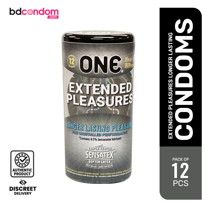 ONE Extended Pleasures Longer Lasting Pleasure Condom - 12Pcs Pack( Made In Malaysia)