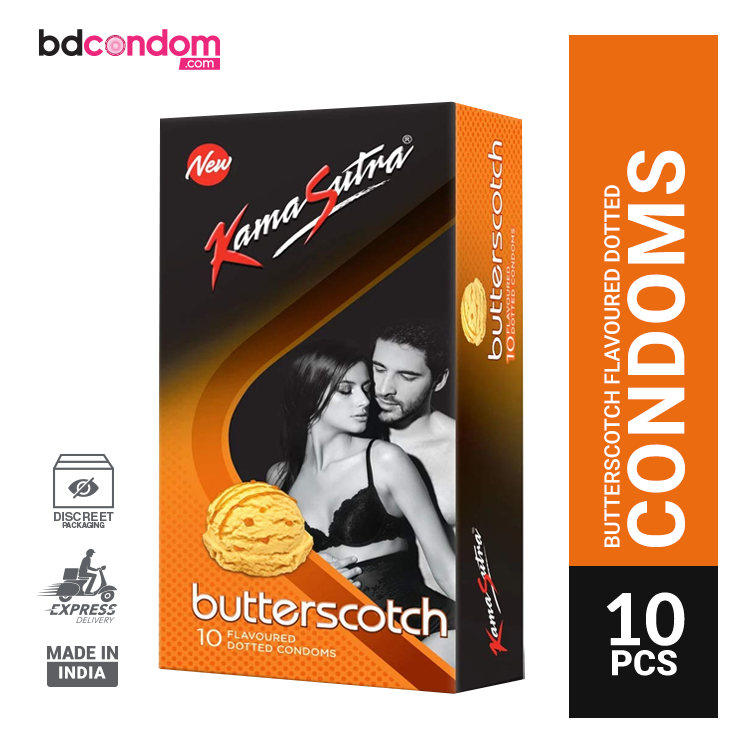 Kamasutra Butterscotch Flavoured Dotted Condoms 10's Pack