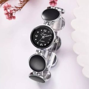 Bracelet Look watch (Black Silver)