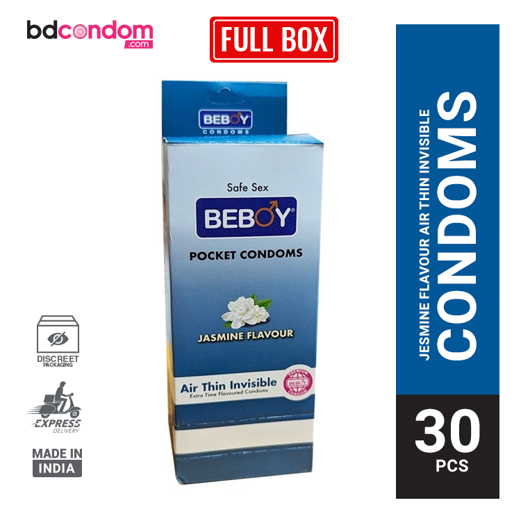 Beboy Extra Time Air Thin Invisible Condom (Jasmine Flavour) 3x10Pack- 30Pcs Full Box(India)