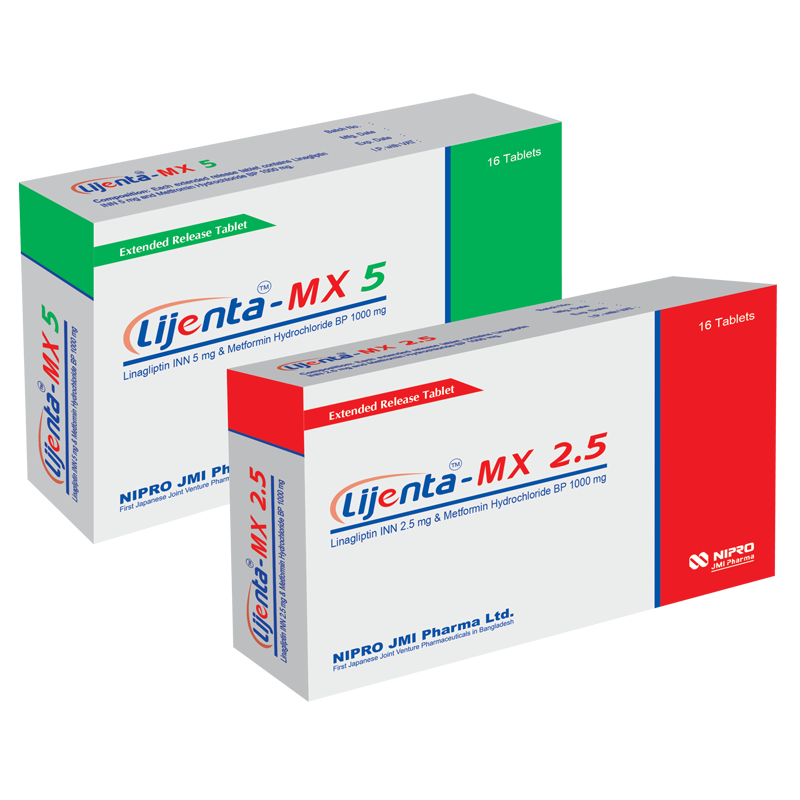 Lijenta-MX Tablet 2.5 mg+1000 mg (8pic)