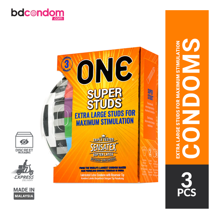 ONE Super Studs Extra Large Studs for Maximum Stimulation Condom - 3Pcs Jar(Malaysia)