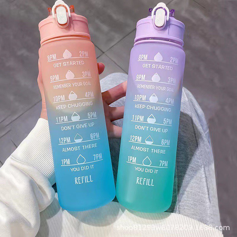 Kawai Time Scale Motivational Water Bottle 1L