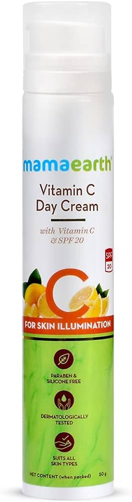 Mamaearth Vitamin C Day Cream For Face, With Vitamin C & SPF 20, For Skin Illumination – 50g