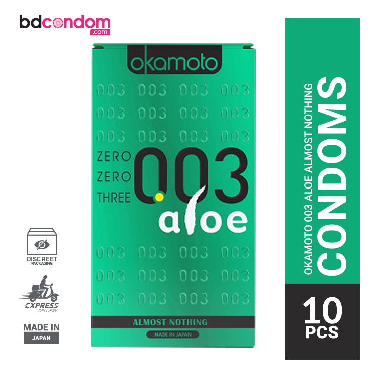 Okamoto 003 Aloe Vera Ultra Thinnest Premium Condom - 10pcs Pack( Made In Japan)