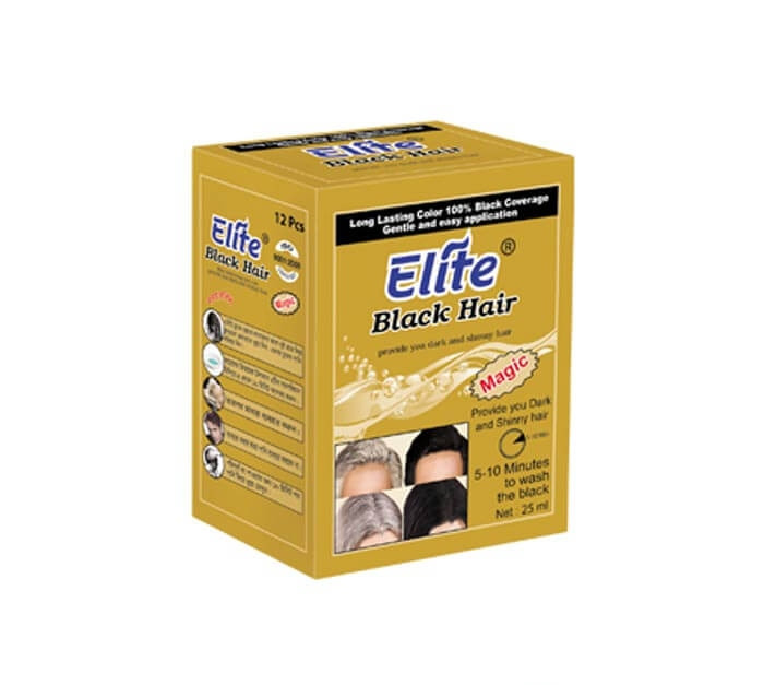 এলিট ব্ল্যাক হেয়ার কালার শ্যাম্পু Elite Black Hair Color Shampoo 25g