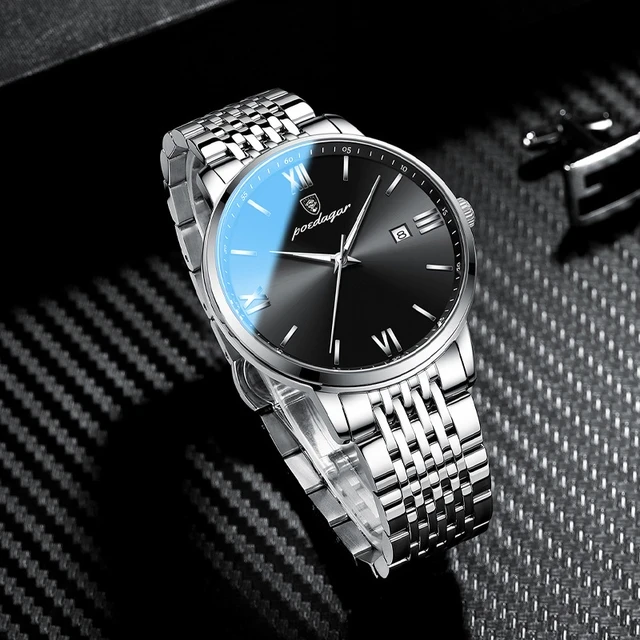 New Fashion Casual Mens Watches Top Brand Luxury Stainless Steel Male Sport Wristwatch Waterproof Quartz Watch Relogio Masculino