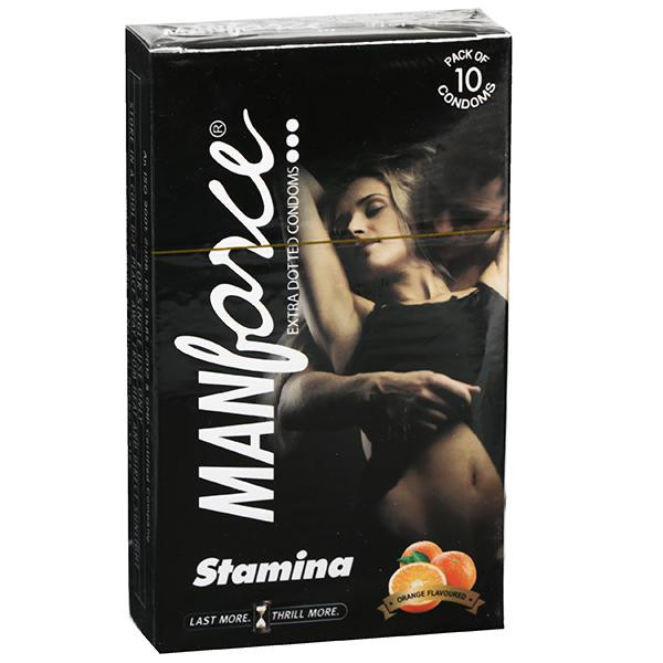 Manforce Stamina Orange Flavoured Condoms - 10pcs