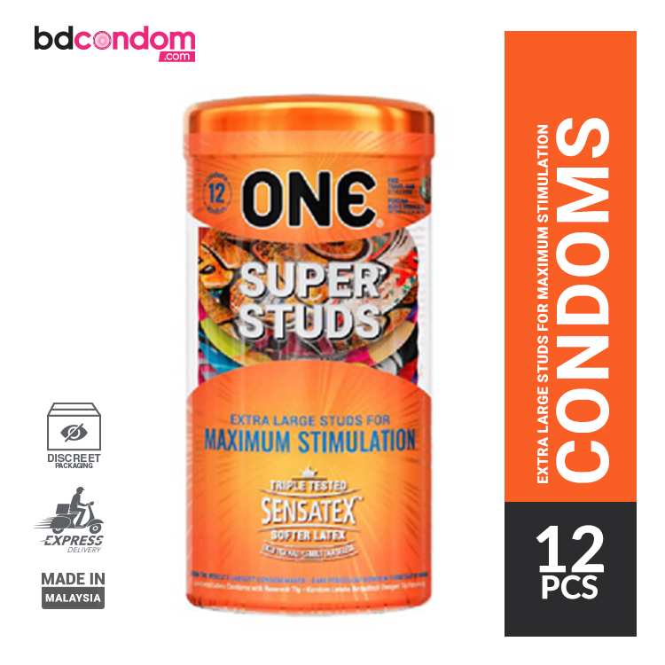 ONE Super Studs Extra Large Studs for Maximum Stimulation Condom - 12Pcs Jar(Malaysia)
