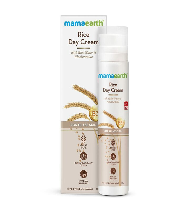 Mamaearth Rice Day Cream for daily use , With Rice Water & Niacinamide for Glass Skin-50 g
