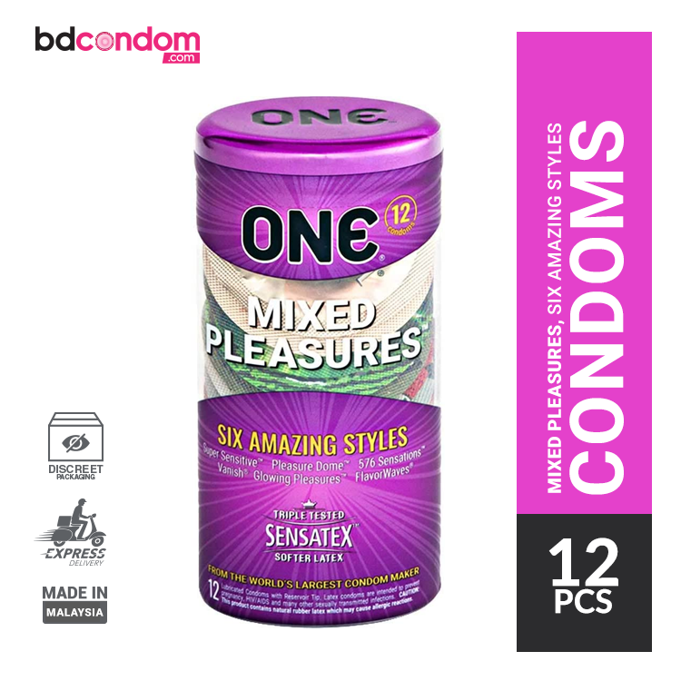 ONE Mixed Pleasures Six Amazing Styles Condom - 12Pcs Pack(Malaysia)