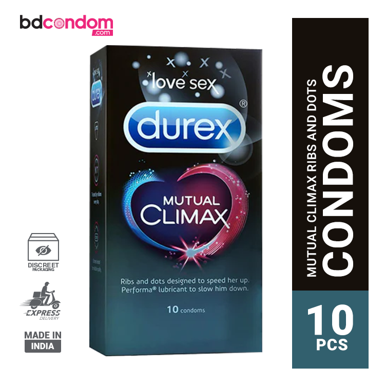 Durex Mutual Climax Dotted and Ribbed Condom - 10Pcs Pack(India)