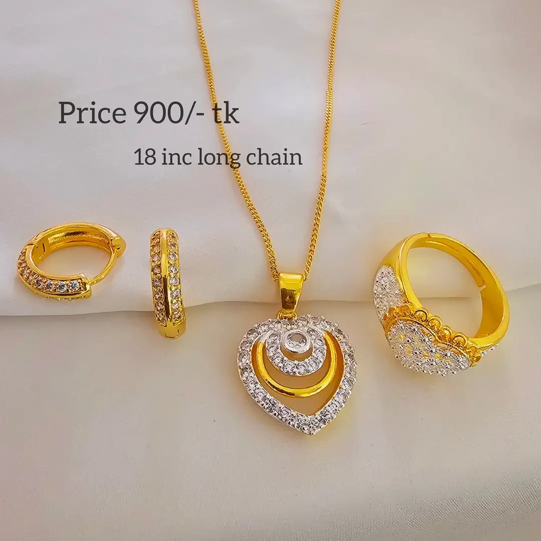 Gold Hollow Out Love Pendant Necklace Earrings Bracelet Ring Sweet And Ladies Wedding Jewelry Set