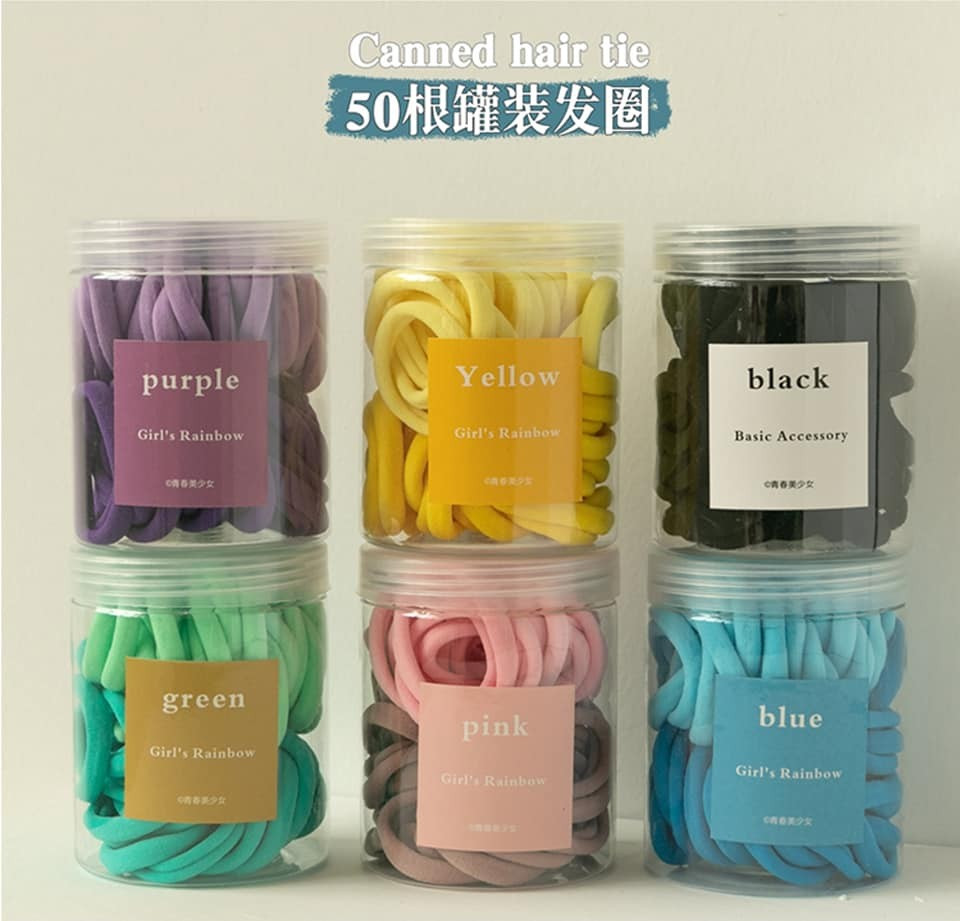 50 PCS Colorful Hairbands BOX