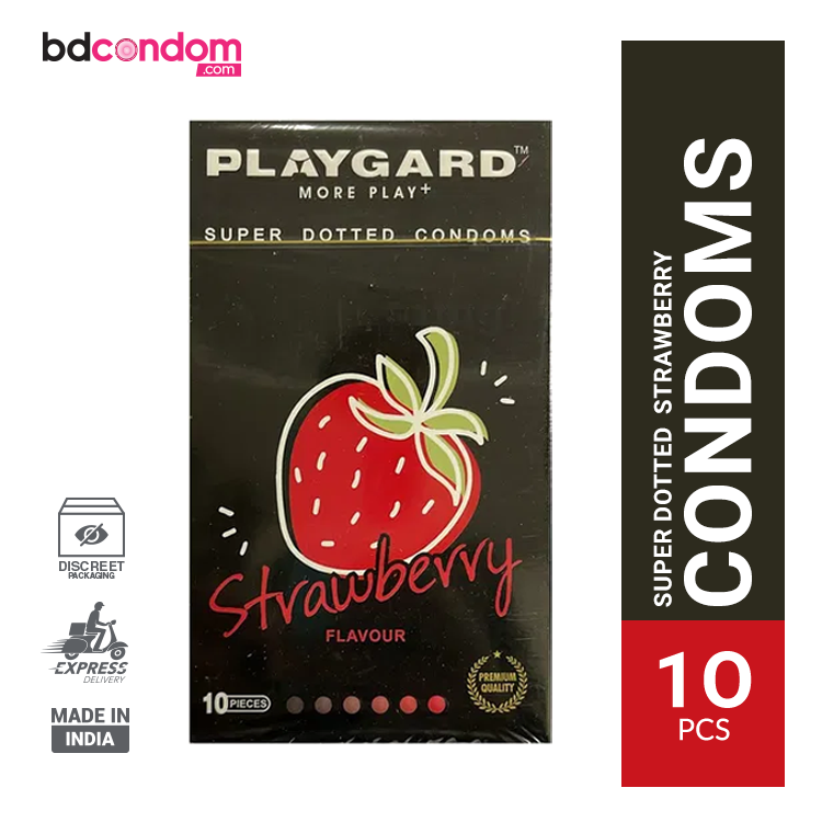 Playgard More Play + Super Dotted Strawberry Flavoured Condoms 10's Pack