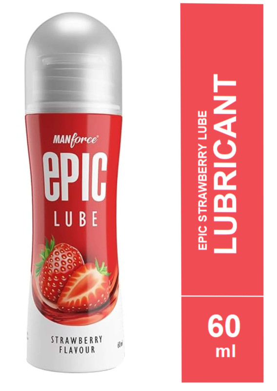 Manforce Epic Lube Strawberry Flavored Lubricant Gel - 60ml (Made in India)