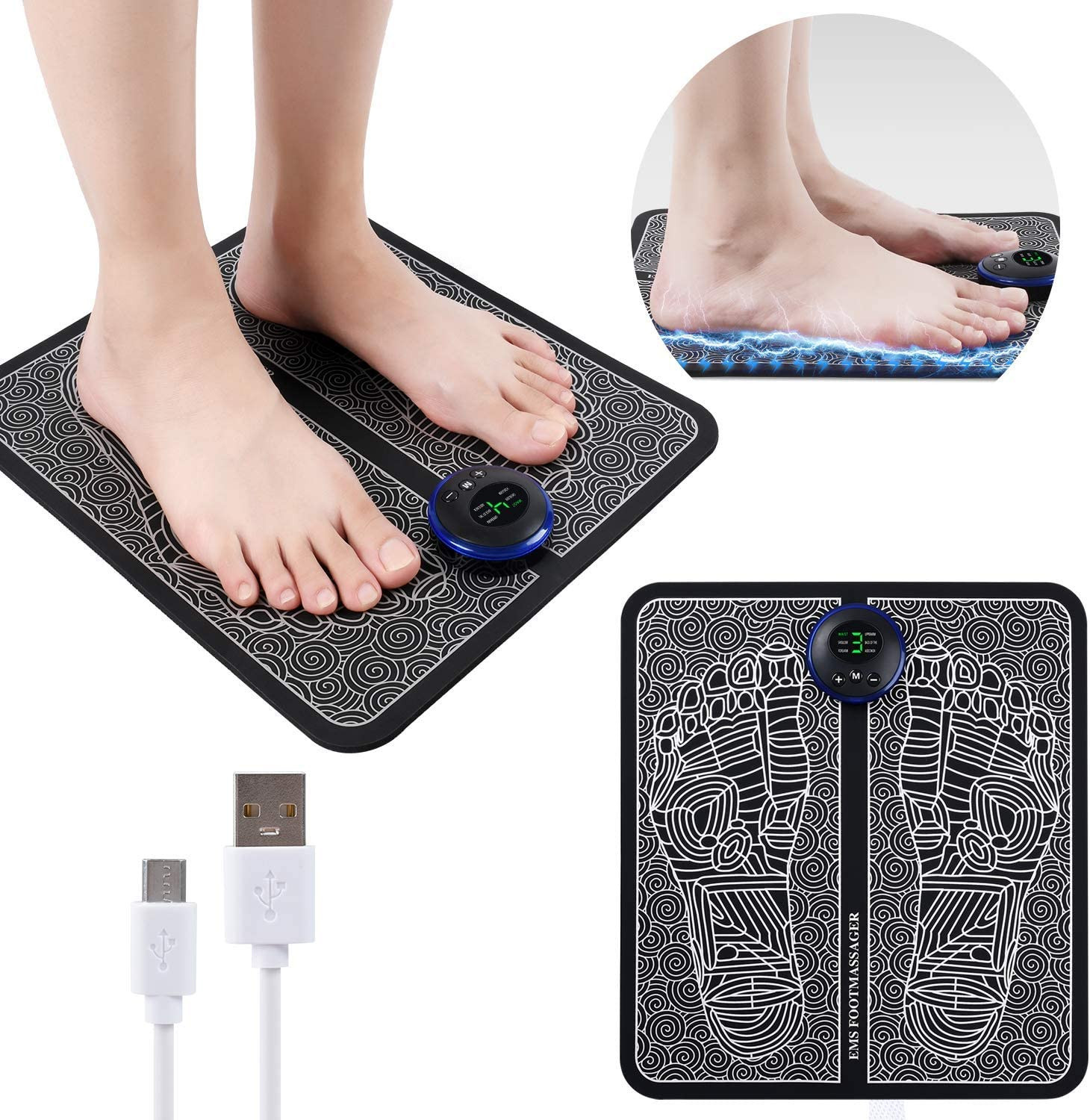 EMS Foot Massage Mat Automatic Electric Physiotherapy Tens Massager Rela