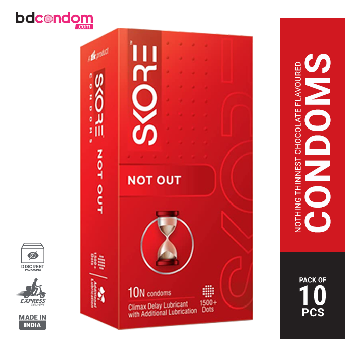 Skore Notout Climax Delay & 1500 + Dotted Condom - 10Pcs Pack(India)