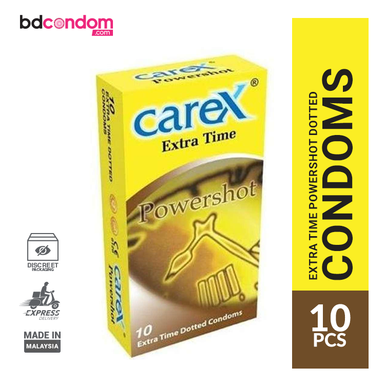 Carex Extra Time Powershot Dotted Condom - 10Pack(Malaysia)