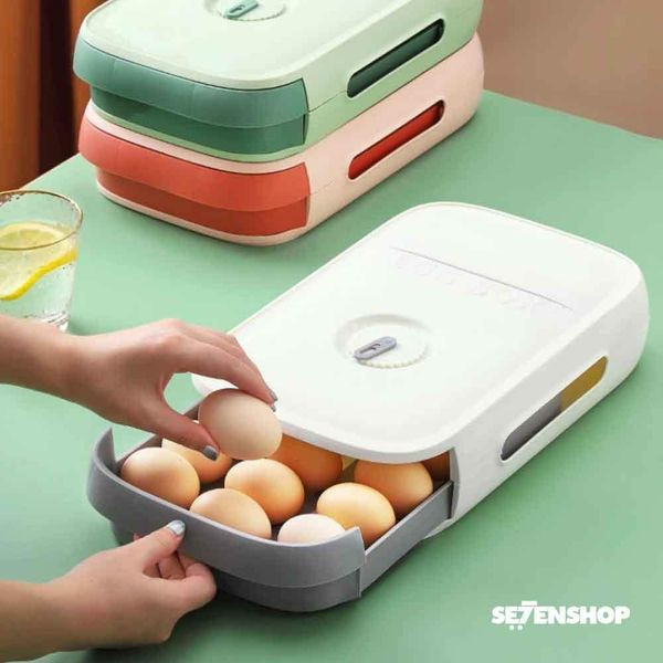 Rabeya Large Capacity Refrigerator Egg Organizer Box Container Eggs Storage Boxes