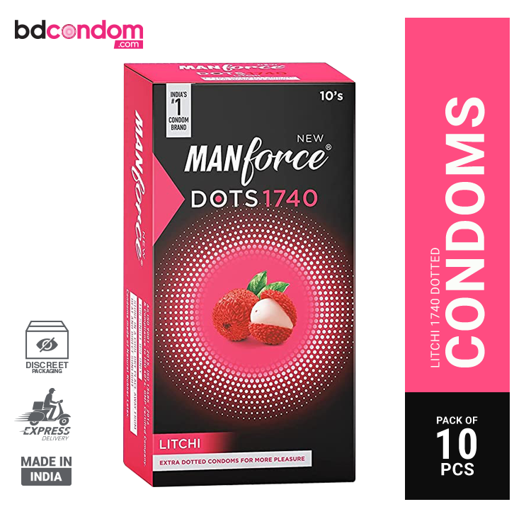 Manforce Litchi 1740 Extra Dotted Condom - 10Pcs New Pack (India)
