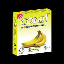 Coral Condom Banana Flavours 3's Pack