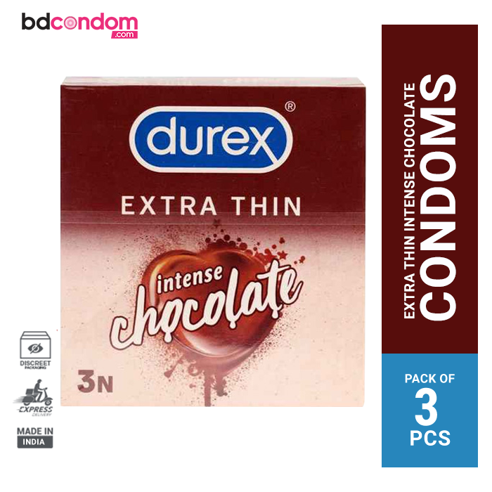 Durex Extra Thin Intense Chocolate Flavoured Condom - 3Pcs Pack(India)