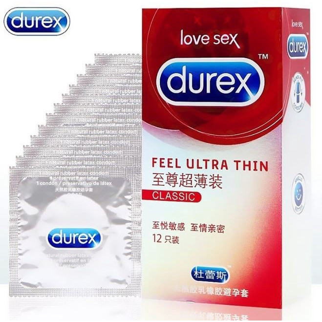 Durex Feel Ultra Thin Classic Condom - 12Pcs Pack
