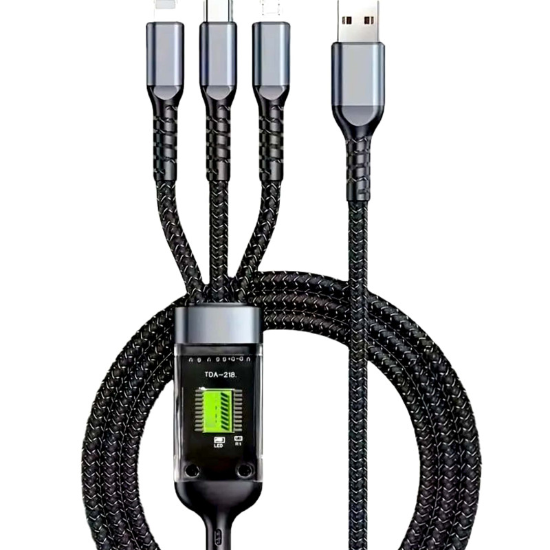 100w Fast Charging Cable 3-in-1 Fast Charging Cable with Type-c Micro Usb Connectors Multi Charger Cable for Universal Devices Nylon Braided Buyers Choice High Power Charging Cable