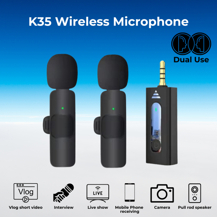 K35 Dual Wireless Microphone For 3. Product Code: 3559
