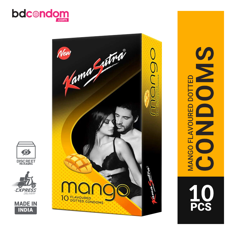 Kamasutra Mango Flavoured Dotted Condom - 10pcs Pack(India)
