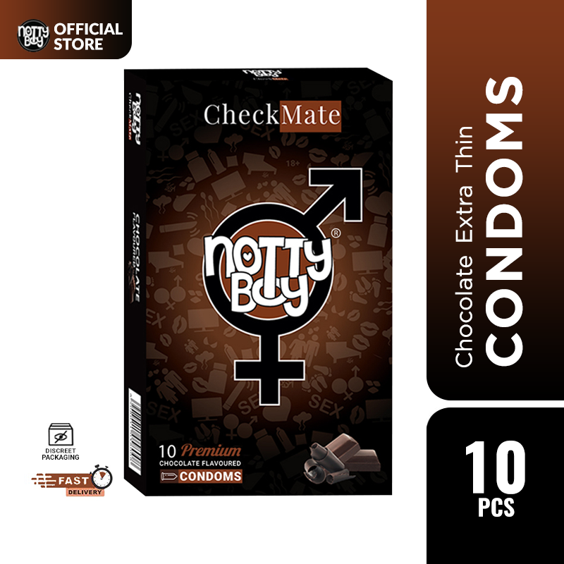 Nottyboy Checkmate Chocolate Flavoured Condoms - 10Pcs Pack(India)