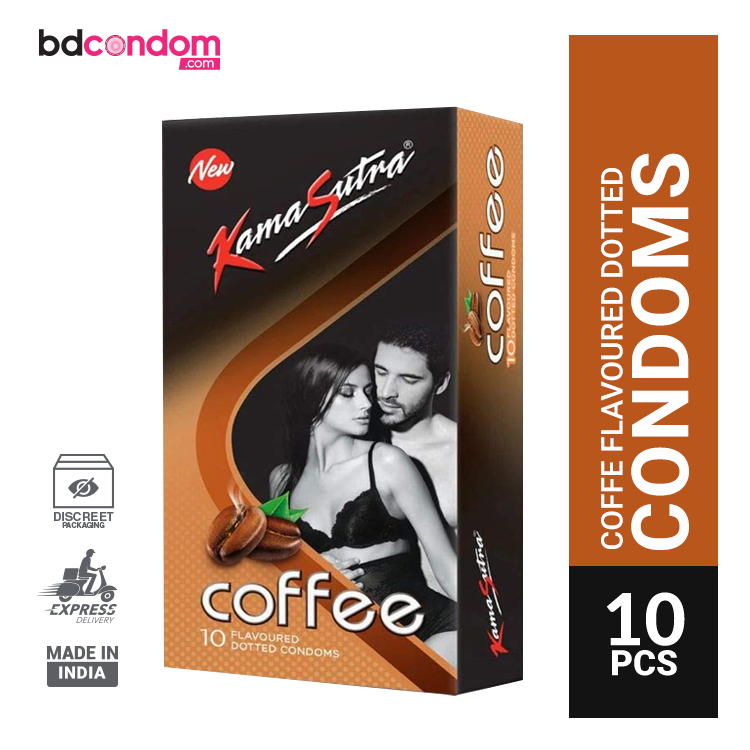 KamaSutra Coffee Flavoured Dotted Condoms - 10pcs Pack(India)