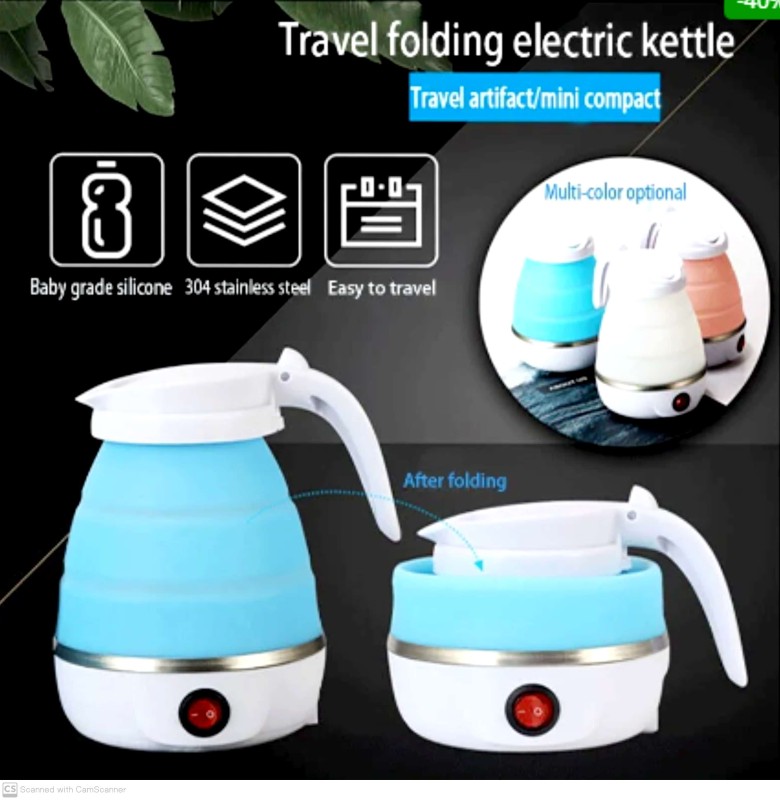 Travel Folding Electric Tea Coffee Hot Water Electric Silicon Foldable Kettle / Portable Mini Electric Kettle for Home