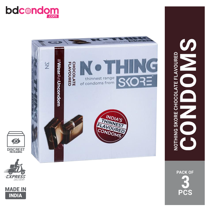 Skore Nothing Thinnest Chocolate Flavoured Condoms 3's Pack