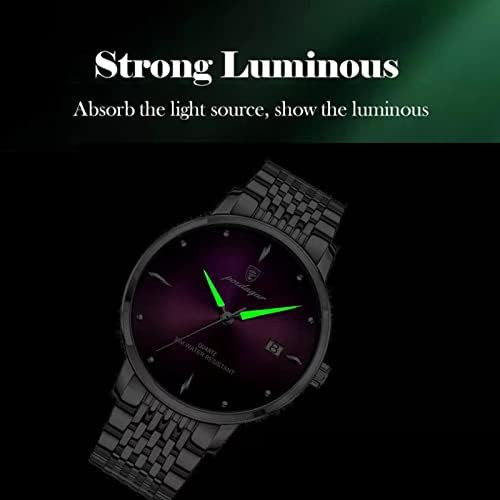 CHOUBAGUAI Men's Luxury Waterproof Luminous Stainless Steel Watch Sport Quartz Clock Men Date Business Wrist Watch