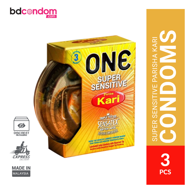 ONE Condom Super Sensitive Kari Curry-Flavoured Condom - 3Pcs Jar (Malaysia)