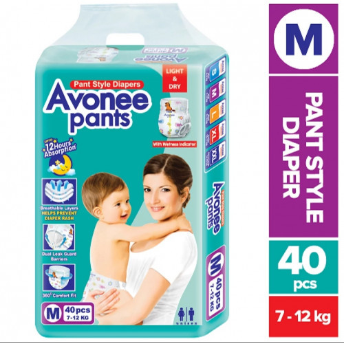 Avonee Medium Pant Diaper 7-12Kg 40Pcs