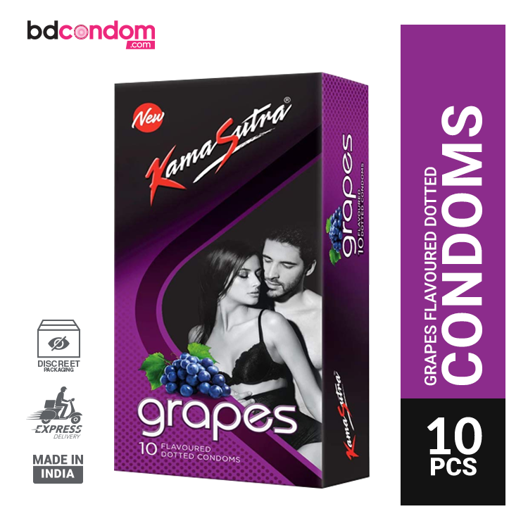Kamasutra Grapes Flavoured Dotted Condoms 10's Pack