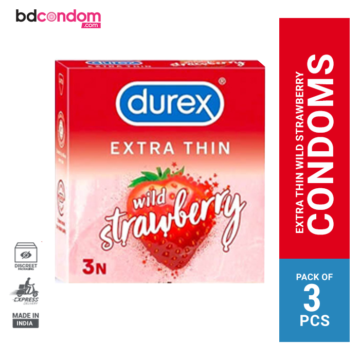 Durex Extra Thin Wild Strawberry 3's Pack