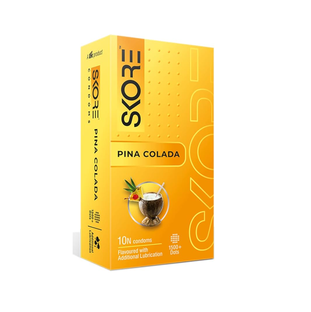 Skore Pinacolada 1500+ Dotted and Flavored Condom - 10Pcs Pack(India)