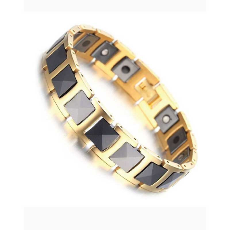Ceramic Gold Tungsten Magnetic Therapy Bracelet 074