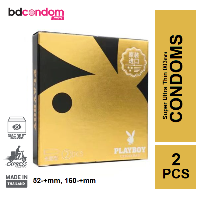 Playboy Ultra Thin 003mm Premium Condom - 2Pcs Pack(Thailand)