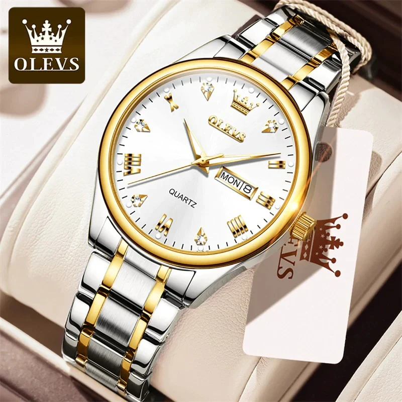 Olevs Waterproof Luxury Men’s Quartz Watch (White ) Product Code: 3285
