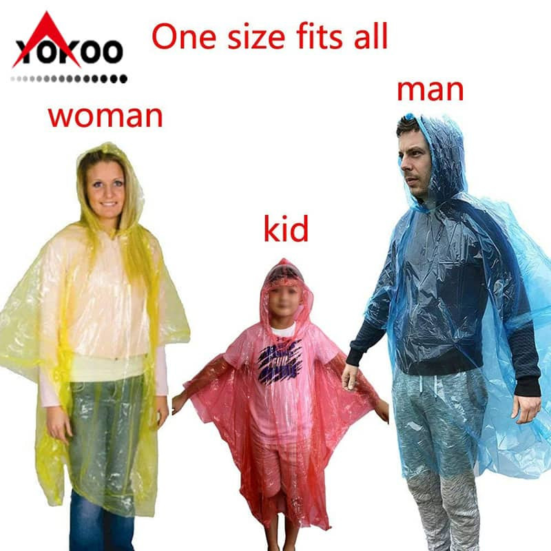 Disposable Raincoat Ponchos for Adult with Ball Box & Keychian