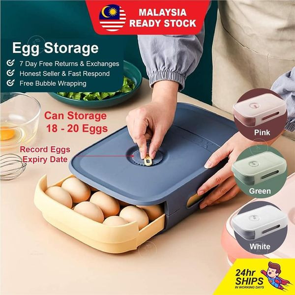 Rabeya Large Capacity Refrigerator Egg Organizer Box Container Eggs Storage Boxes