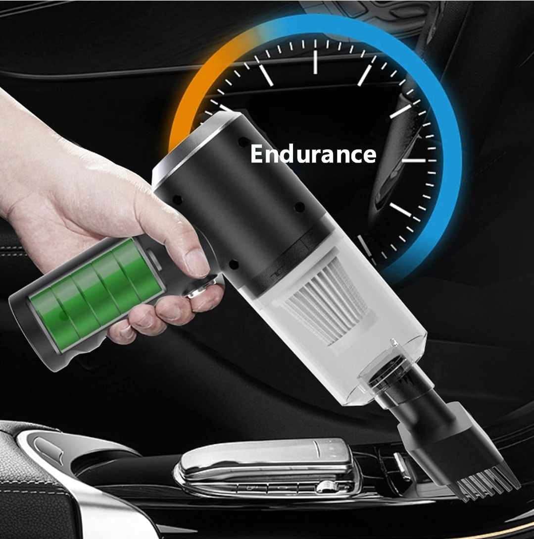 2 in 1 Wireless Car Vacuum Cleaner with LED Light , Portable Mini Wet/Dry Vacuum for Car Interior and